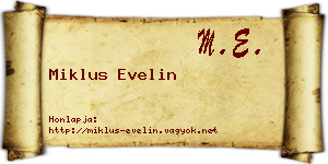 Miklus Evelin névjegykártya